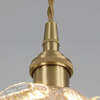Traditional French Copper Glass Floral Rose Petal 1-light Pendant Light for Dining Room BulbSquare