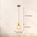 Traditional French Copper Glass Floral Rose Petal 1-light Pendant Light for Dining Room BulbSquare