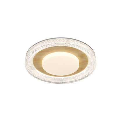 Contemporary Scandinavian Iron Plastic Acrylic Round Lozenge LED Flush Mount Ceiling Light For Bedroom