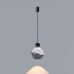 Contemporary Nordic Aluminum Crystal Liftable Ball Eggshell LED Pendant Light For Bedside