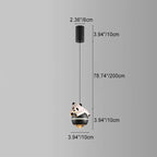 Lumendat Contemporary Nordic Aluminum Liftable Kids Panda Bear Ball LED Pendant Light For Bedside Lumendat