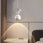 Lumendat Contemporary Nordic Aluminum Liftable Kids Panda Bear Ball LED Pendant Light For Bedside Lumendat