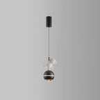 Lumendat Contemporary Nordic Aluminum Liftable Kids Panda Bear Ball LED Pendant Light For Bedside Lumendat