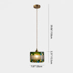 Traditional Tiffany Copper Glass Cylinder Conic Shell Bead 1-Light Pendant Light For Dining Room