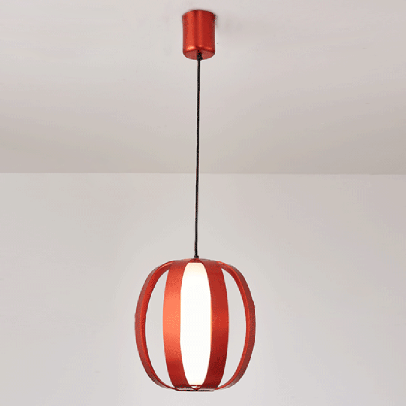 Contemporary Scandinavian Aluminum Acrylic Ball Lantern LED Pendant Light For Dining Room