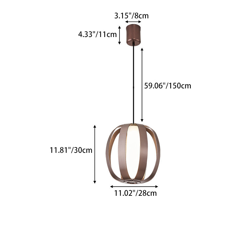 Contemporary Scandinavian Aluminum Acrylic Ball Lantern LED Pendant Light For Dining Room