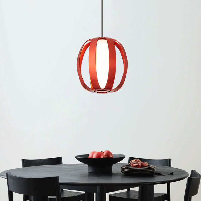 Contemporary Scandinavian Aluminum Acrylic Ball Lantern LED Pendant Light For Dining Room