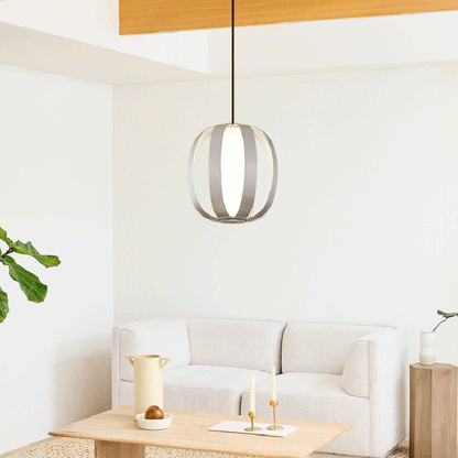 Contemporary Scandinavian Aluminum Acrylic Ball Lantern LED Pendant Light For Dining Room