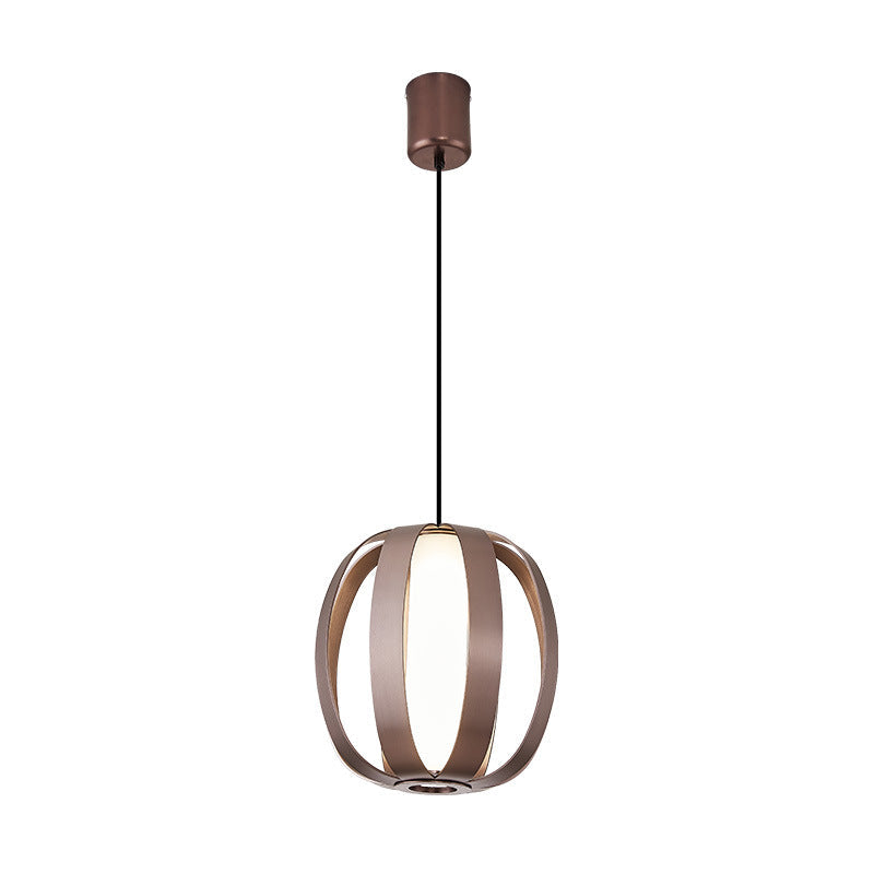 Contemporary Scandinavian Aluminum Acrylic Ball Lantern LED Pendant Light For Dining Room