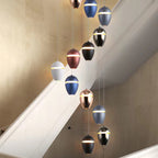 Contemporary Scandinavian Aluminum Bullet Elliptical Liftable LED Pendant Light For Bedside