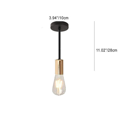 Contemporary Industrial Iron Bulb 1/3 Light Semi-flush Mount Ceiling Light for Dining Room