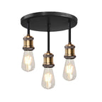 Contemporary Industrial Iron Bulb 1/3 Light Semi-flush Mount Ceiling Light for Dining Room