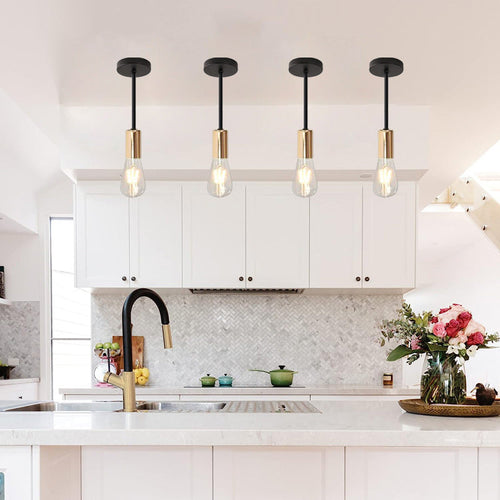 Contemporary Industrial Iron Bulb 1/3 Light Semi-flush Mount Ceiling Light for Dining Room
