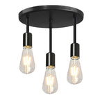 Contemporary Industrial Iron Bulb 1/3 Light Semi-flush Mount Ceiling Light for Dining Room
