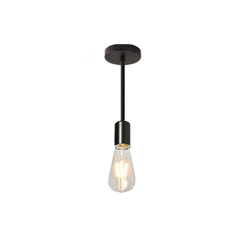 Contemporary Industrial Iron Bulb 1/3 Light Semi-flush Mount Ceiling Light for Dining Room