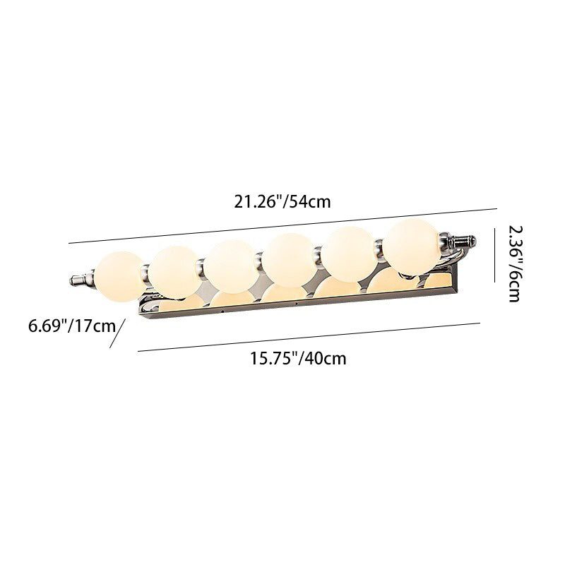 Contemporary Nordic Stainless Steel Aluminum Iron PC Ball LED Wall Sconce Lamp Vanity Lighting For Bathroom