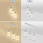 Modern Simplicity Hardware Glass Flower Bullet 1/3 Light Pendant Light For Dining Room