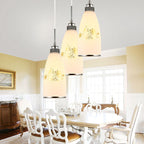 Modern Simplicity Hardware Glass Flower Bullet 1/3 Light Pendant Light For Dining Room