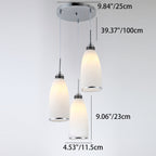 Modern Simplicity Hardware Glass Flower Bullet 1/3 Light Pendant Light For Dining Room
