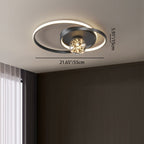 Contemporary Nordic Starry Sky Ball Circle Iron Aluminum Silica Glass LED Flush Mount Ceiling Light For Bedroom