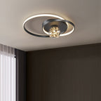 Contemporary Nordic Starry Sky Ball Circle Iron Aluminum Silica Glass LED Flush Mount Ceiling Light For Bedroom