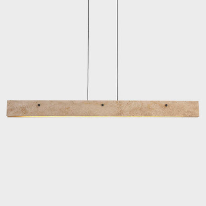 Traditional Japanese Travertine Aluminum Strip Rectangular LED Chandeliers Island Light for Dining Room