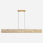 Traditional Japanese Travertine Aluminum Strip Rectangular LED Chandeliers Island Light for Dining Room Lumendat