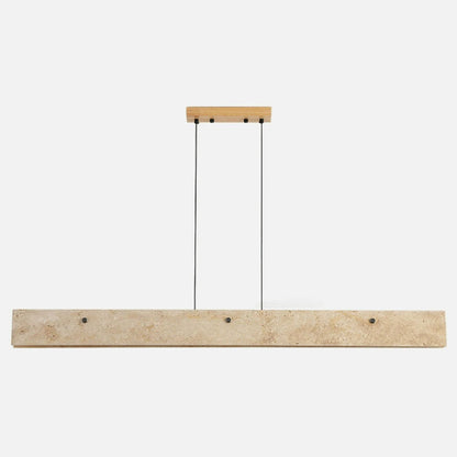 Traditional Japanese Travertine Aluminum Strip Rectangular LED Chandeliers Island Light for Dining Room