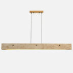 Traditional Japanese Travertine Aluminum Strip Rectangular LED Chandeliers Island Light for Dining Room Lumendat