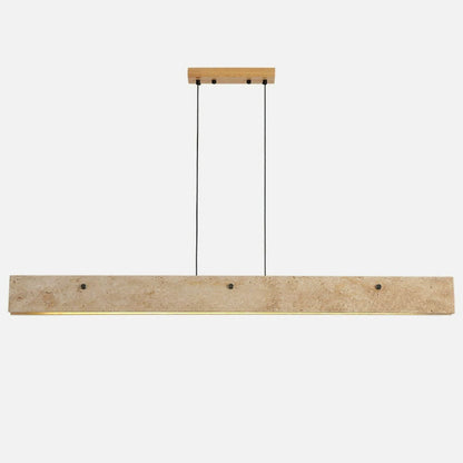 Traditional Japanese Travertine Aluminum Strip Rectangular LED Chandeliers Island Light for Dining Room