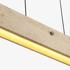 Traditional Japanese Travertine Aluminum Strip Rectangular LED Chandeliers Island Light for Dining Room Lumendat