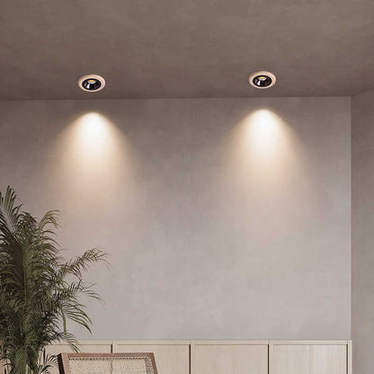 Traditional Japanese Travertine Aluminum Round LED Flush Mount Ceiling Light Recessed Lighting for Living Room