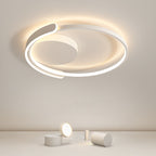 Modern Minimalist Iron Aluminum Square Round Line LED Flush Mount Ceiling Light For Bedroom