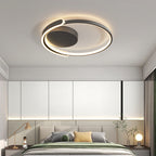 Modern Minimalist Iron Aluminum Square Round Line LED Flush Mount Ceiling Light For Bedroom