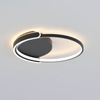 Modern Minimalist Iron Aluminum Square Round Line LED Flush Mount Ceiling Light For Bedroom