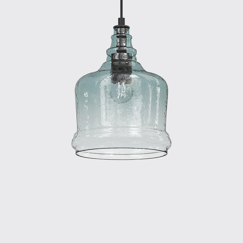 Contemporary Retro Glass Iron Can Drum 1/3 Light Pendant Light For Dining Room