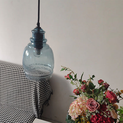 Contemporary Retro Glass Iron Can Drum 1/3 Light Pendant Light For Dining Room
