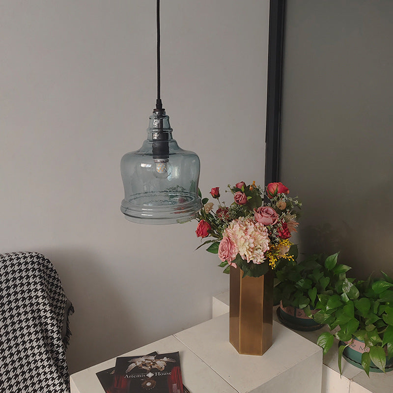 Contemporary Retro Glass Iron Can Drum 1/3 Light Pendant Light For Dining Room