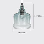 Contemporary Retro Glass Iron Can Drum 1/3 Light Pendant Light For Dining Room