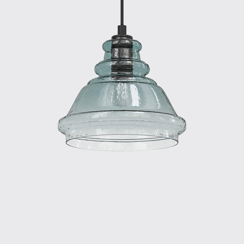 Contemporary Retro Glass Iron Can Drum 1/3 Light Pendant Light For Dining Room