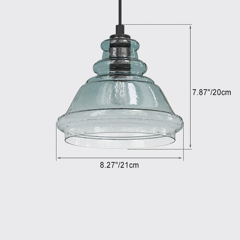 Contemporary Retro Glass Iron Can Drum 1/3 Light Pendant Light For Dining Room