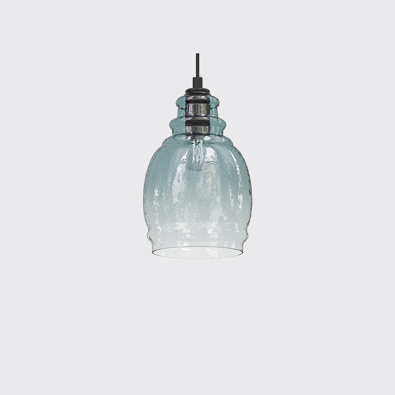 Contemporary Retro Glass Iron Can Drum 1/3 Light Pendant Light For Dining Room