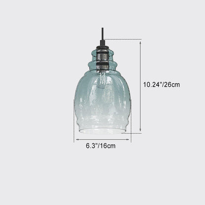 Contemporary Retro Glass Iron Can Drum 1/3 Light Pendant Light For Dining Room