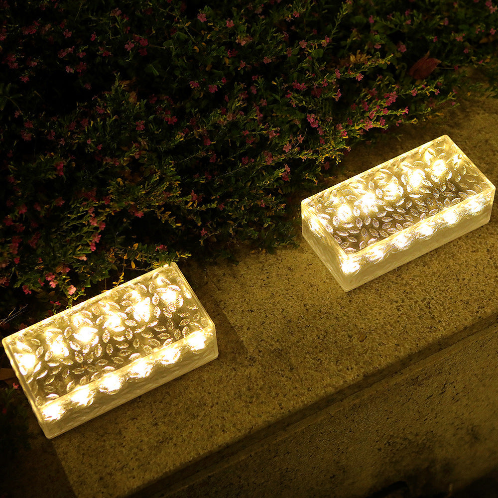 Modern Simplicity Solar Waterproof Acrylic Rectangular Ice Brick LED Outdoor Light Landscape Lighting For Garden Lumendat