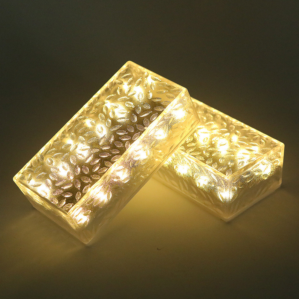 Modern Simplicity Solar Waterproof Acrylic Rectangular Ice Brick LED Outdoor Light Landscape Lighting For Garden Lumendat
