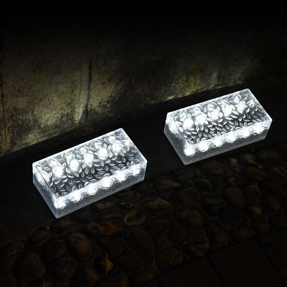 Modern Simplicity Solar Waterproof Acrylic Rectangular Ice Brick LED Outdoor Light Landscape Lighting For Garden Lumendat
