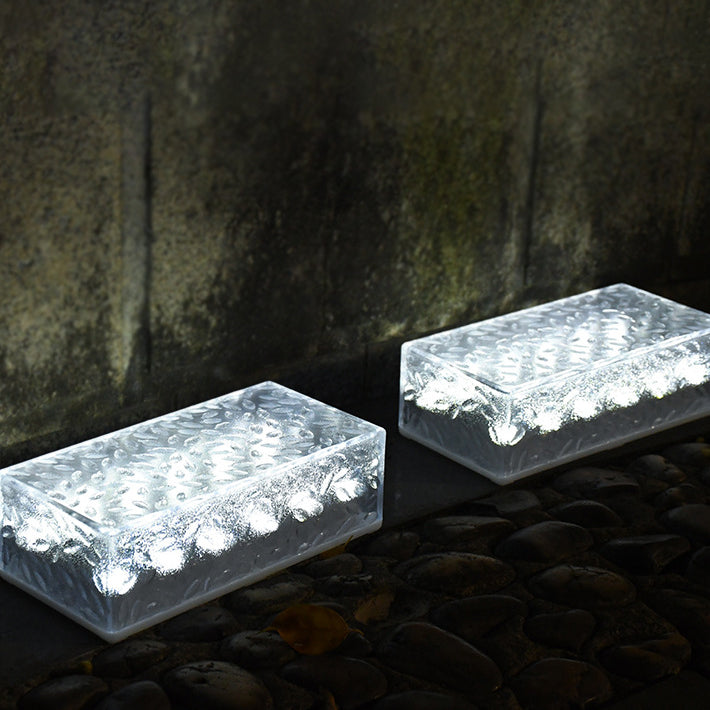 Modern Simplicity Solar Waterproof Acrylic Rectangular Ice Brick LED Outdoor Light Landscape Lighting For Garden Lumendat