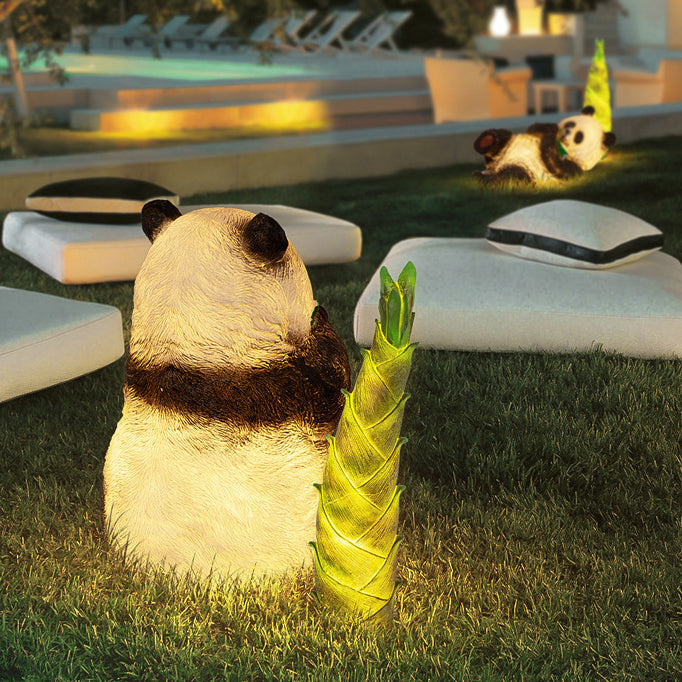 Modern Art Deco Solar Waterproof Resin Fiberglass Imitation Panda Bamboo Shoot LED Outdoor Light Landscape Lighting For Garden Lumendat
