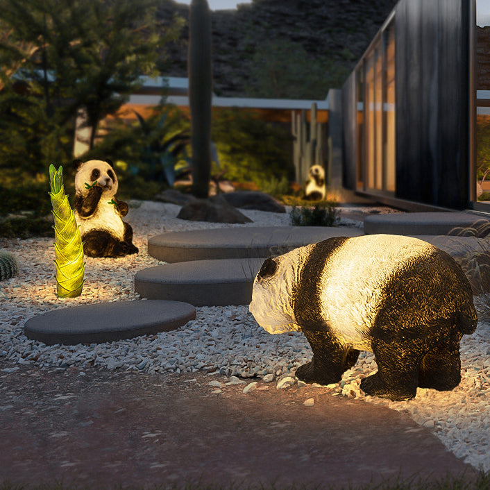 Modern Art Deco Solar Waterproof Resin Fiberglass Imitation Panda Bamboo Shoot LED Outdoor Light Landscape Lighting For Garden Lumendat