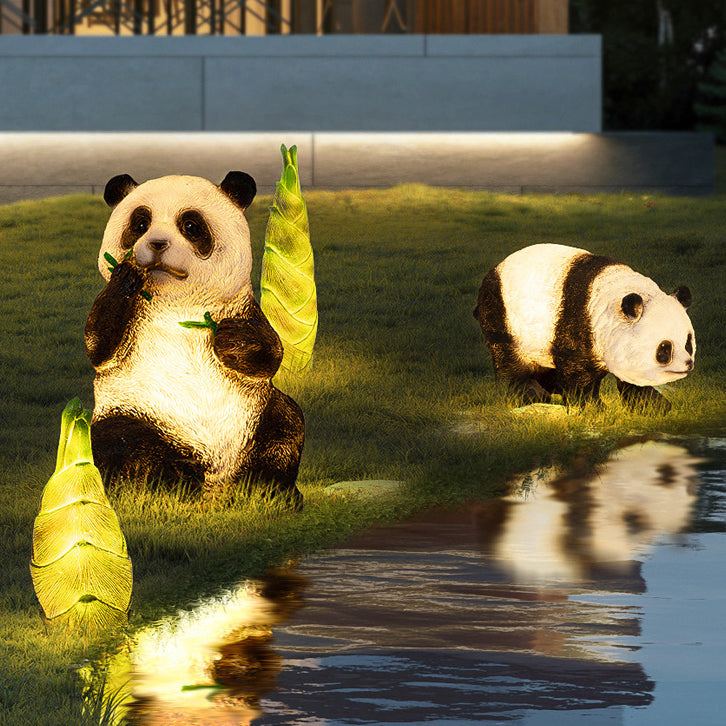 Modern Art Deco Solar Waterproof Resin Fiberglass Imitation Panda Bamboo Shoot LED Outdoor Light Landscape Lighting For Garden Lumendat